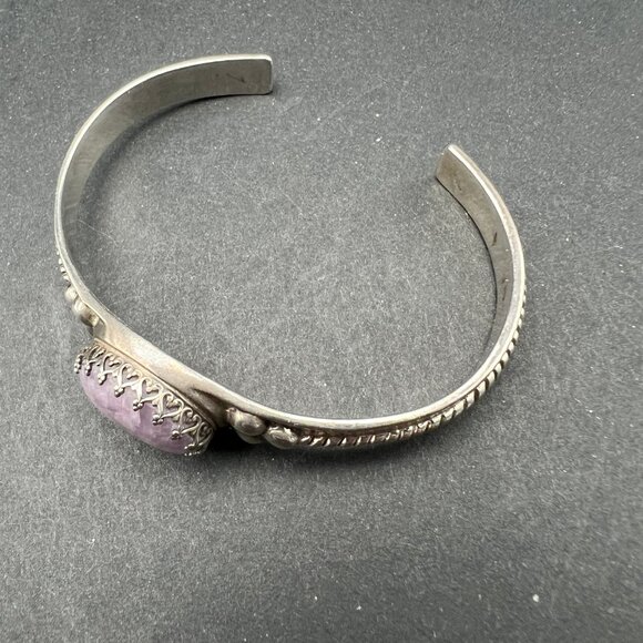 Relios Carolyn Pollack Amethyst Sterling Cuff Bracelet Bezel Set Southwestern - Picture 4 of 10
